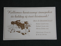 Kártyanaptár,ünnepi,Kolozsi László övös,Kalmár István órás ,Pilisvörösvár,grafikai télapo,1998, (6)