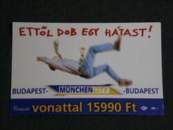 Card calendar, Máv railway, ticket office, Munich city, 1998, (6)