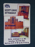Kártyanaptár, IGO kertvárosi bútorbolt, lakberendezés, szobabútor, Pécs,1999, (6)