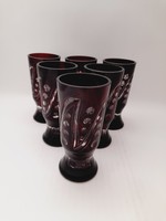 Burgundy wine crystal glasses, 6 pcs