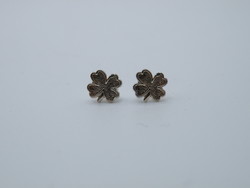 Uk0142 Lucky Four Leaf Clover Silver Stud Earrings