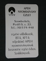 Kártyanaptár, APEH nyomtatvány üzlet, Szombathely,1998, (6)