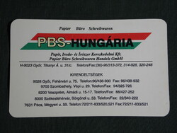 Card calendar, pbs-hungary paper office and stationery stores, Pécs, Győr, Veszprém, Szombathely, 1998, (6)