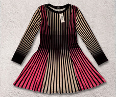 New, label, cbr brand, striped, size M, flexible elastic material, a-line women's dress