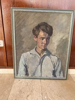 Jenő Gábor? Boy portrait oil painting from his legacy