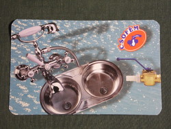 Card calendar, csofém fine fittings trade, faucet, sink tray, 1998, (6)
