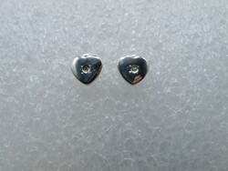 Uk0143 Clear Stone Heart Shape Silver Stud Earrings