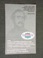 Card calendar, politics, Federation of Workers' Councils in Mecsek, Pécs, István Széchenyi, 1998, (6)