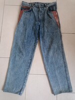 Retro jeans with leather inserts