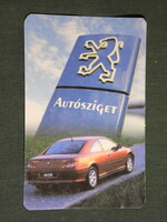Card calendar, Peugeot Autosziget dealership, service, Pécs, Szekszárd, 1998, (6)