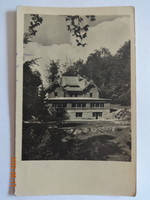 Old postcard: tourist house in Bánkút (50s)
