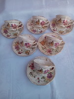 Zsolnay butterfly pattern coffee cups, coffee set