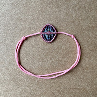 Pink-grey ombre macrame bracelet