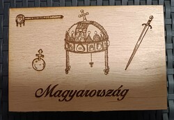Hungarian coat of arms pocket watch gift in a wooden box, unique handicraft