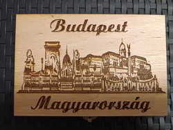 Magyar címeres Zsebóra ajándék fa dobozban egyedi kézműves