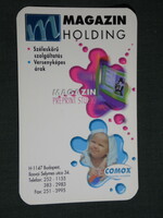 Kártyanaptár, Magazin Holding, Comox babaápolási termékek, Budapest, 1999, (6)