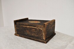 Old painted wooden box