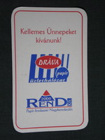 Kártyanaptár, Dráva Piért papír irodaszer értékesítő Rt, Pécs, 1999, (6)