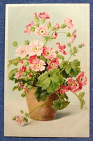 Antique artist litho postcard - flower
