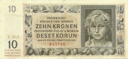 10 Korun crown kronen 1942 Czech Moravian Protectorate 3.