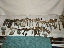 100 pieces of silver-plated alpaca cutlery from the 1800s