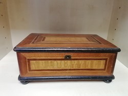 Inlaid wooden chest