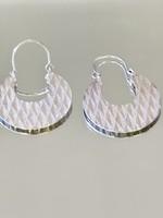 A pair of sparkling, art-deco-style cauldron earrings