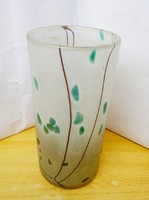 Art nouveau glasswork. Thick-walled tendril vase, decorative rarity
