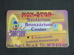 Kártyanaptár, Solisun Non Stop Szolárium Bronzárium Center, Pécs, 1999, (6)