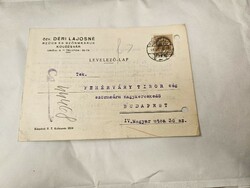 1941-es Fejléces levelezőlap Budapest