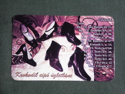 Card calendar, corso crocodile shoe stores, Budapest, 2000, (6)
