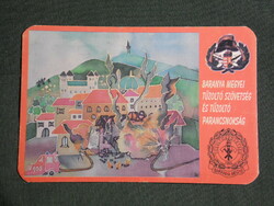 Card calendar, Baranya fire brigade, Pécs, graphic artist, 2000, (6)