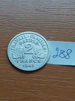 France 2 francs 1943 alu. Vichy France 288