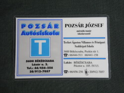 Kártyanaptár, Pozsár József , Pozsár autósiskola, Békéscsaba, 2000, (6)