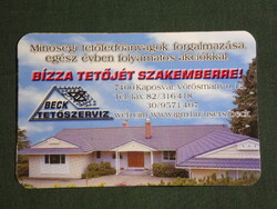 Kártyanaptár, Beck tetőszerviz, építőanyag kereskedés, Kaposvár , 2000, (6)