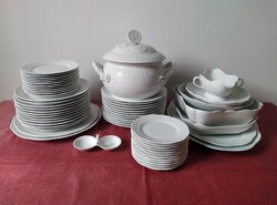 White Herend porcelain dinner set for 12 people