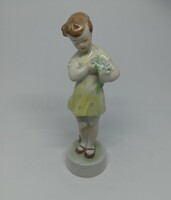 Zsolnay porcelain girl with flowers!