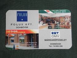 Kártyanaptár, mozaik,Dombóvár , Kodak,Fuji fotó üzletek, OMV márkaképviselet, 2000, (6)