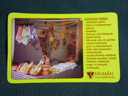 Kártyanaptár, Humán foglalkoztató Kft, tésztagyártás,,kosárfonás,csomagolóanyag,Kecskemét, 2000, (6)