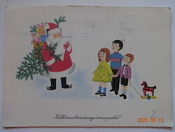 Old graphic Christmas greeting card - k. Drawing of a manhole cover