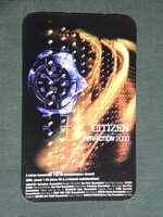 Card calendar, citizen perfection 2000 watch specialist shops, Budapest, Pécs, Siofok, Debrecen,, 2000, (6)