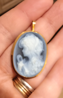 18 Kt gold and cameo cameo pendant and brooch 6.1 Gr