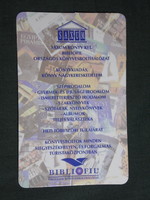 Kártyanaptár, Bibliofil, Saxum könyvesbolthálózat, Budapest , 2000, (6)