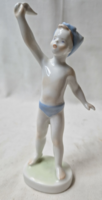 Aquincum porcelain figure, waving little boy