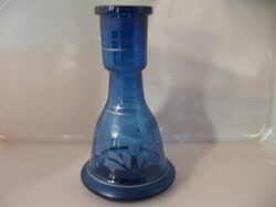 Blue glass vase, hookah container
