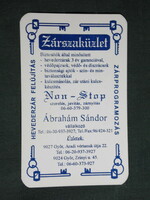 Kártyanaptár, Ábrahám Sándor, Non-Stop Zárszaküzlet szerviz, Győr, 2000, (6)