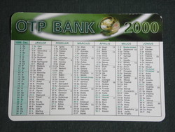 Kártyanaptár, OTP takarékpénztár bank, névnapos, 2000, (6)
