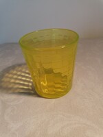Yellow glass candle holder, candle holder