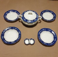 Zsolnay pompadour ii soup bowl gift for 4 deep plates and with salt shaker.