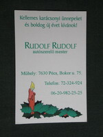 Kártyanaptár, ünnepi, Rudolf Rudolf autószerelő mester, Pécs, 2000, (6)
